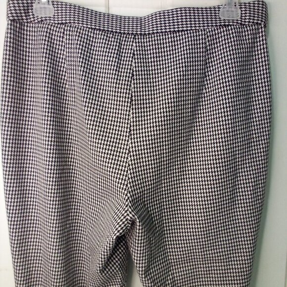 Preston & York Pants Women 14 Casual Pockets Houndstooth Pattern Black White - Picture 12 of 14